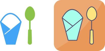 Spoon and Napkin Icon Design vector