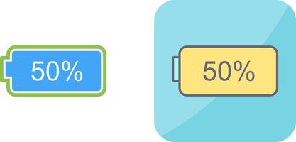Unique Half Battery Icon Design vector