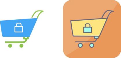 Unique Locked Cart Icon Design vector