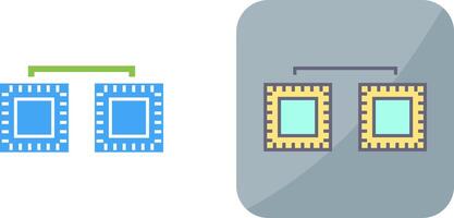 Unique Processors Connected Icon Design vector