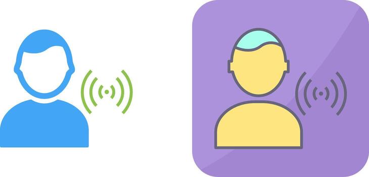 Unique Signal on User Icon Design vector