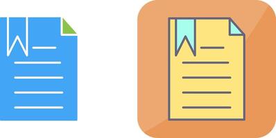 Unique Bookmarked Document Icon Design vector
