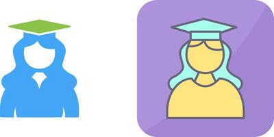 Unique Female Graduate Icon Design vector