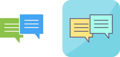 Unique Two Chat Bubbles Icon Design vector