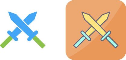 Unique Two Swords Icon Design vector