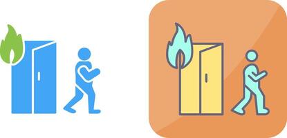 Unique Running from Fire Icon Design vector