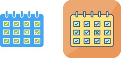Marked Calendar Icon Design vector