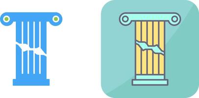 Broken Pillar Icon Design vector
