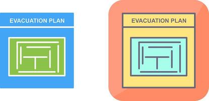 diseño de icono de plan de evacuación vector