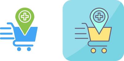 Online Health Shooping Icon Design vector