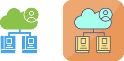 Cloud Library Icon Design vector