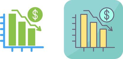 Chart Down Icon Design vector