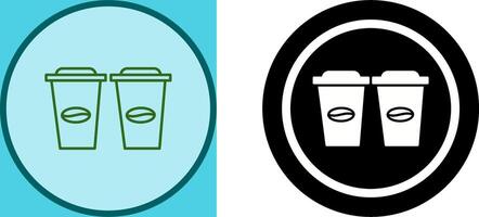 Two Coffees Icon Design vector