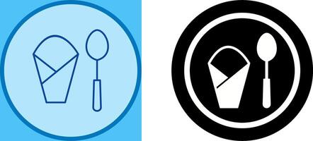 Spoon and Napkin Icon Design vector