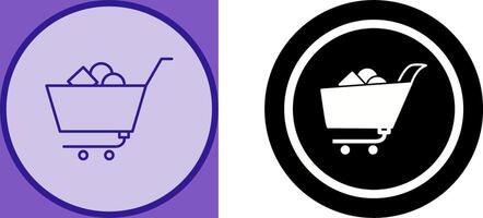 Unique Shopping Cart II Icon Design vector