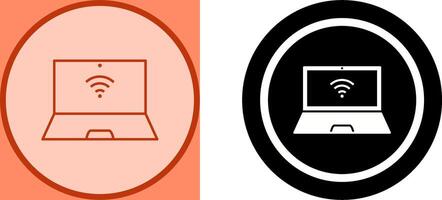 Unique Connected Laptop Icon Design vector