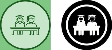 Unique Students Sitting Icon Design vector