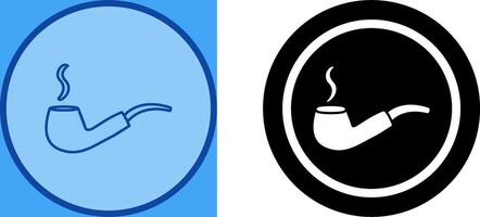 Unique Lit Smoking Pipe Icon Design vector