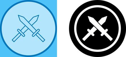 Unique Two Swords Icon Design vector