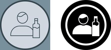 Unique Man And Drink Icon Design vector