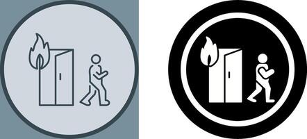 Unique Running from Fire Icon Design vector