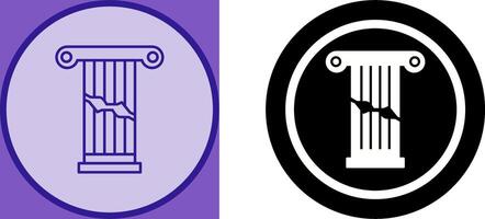 Broken Pillar Icon Design vector