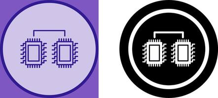 Processors Connected Icon Design vector