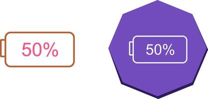 Unique Half Battery Icon Design vector