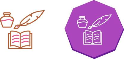 Unique Quill and Book Icon Design vector