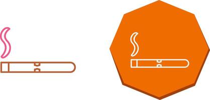 Unique Lit Cigar Icon Design vector