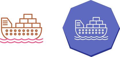 Cargo Ship Icon Design vector