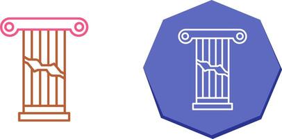 Broken Pillar Icon Design vector