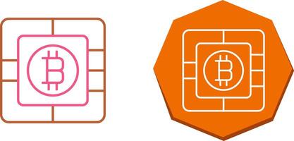 Bitcoin Chip Icon Design vector