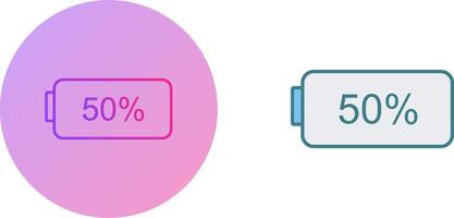 Unique Half Battery Icon Design vector