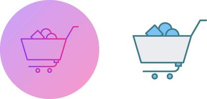 Unique Shopping Cart II Icon Design vector