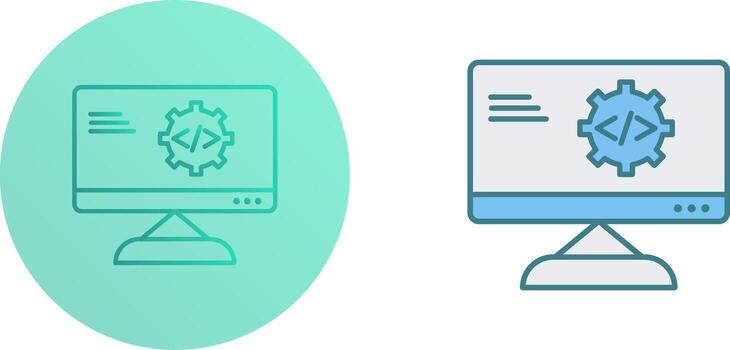 Unique Code Optimization Icon Design vector