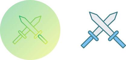 Unique Two Swords Icon Design vector