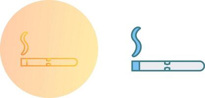 Unique Lit Cigar Icon Design vector