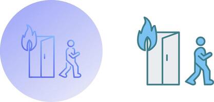 Unique Running from Fire Icon Design vector