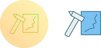 Unique Break Glass Icon Design vector