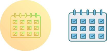 Marked Calendar Icon Design vector