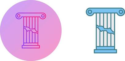 Broken Pillar Icon Design vector
