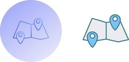 Folded Map Icon Design vector