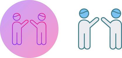Waing to people Icon Design vector