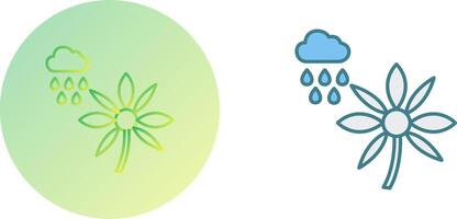 flor con lluvia icono diseño vector