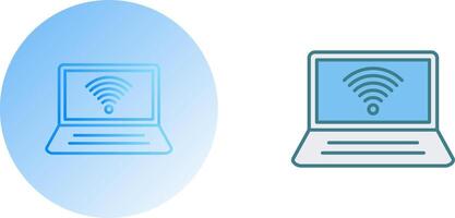 Connected Laptop Icon Design vector