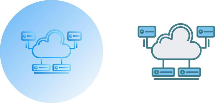 Cloud Database Icon Design vector