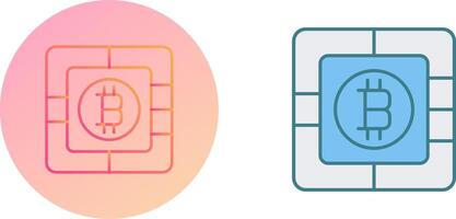 Bitcoin Chip Icon Design vector