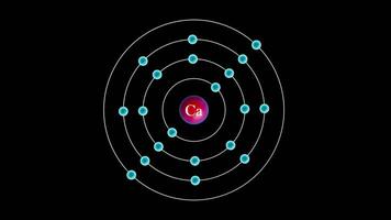 calcio con electrones giratorio alrededor el átomo video