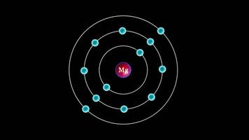 Magnesium Atom mit Elektronen drehend um das Atom video